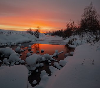 Момент яркого заката