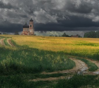 Пасмурный день над деревней