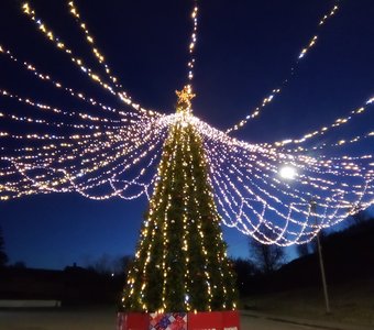 Новогодняя елка у Серпуховского кремля