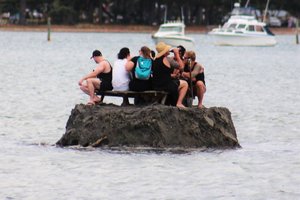 В Новой Зеландии мужчины построили крошечный остров, чтобы выпить на Новый год