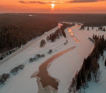 Весенний праздничный закат к дню 8 марта