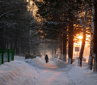 Зимний вечер в Сосновоборске