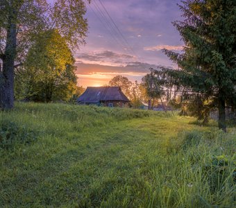 Закат в деревне