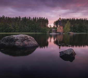 Вуокса в объятиях вечерних красок