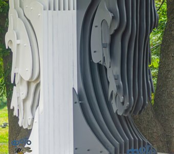 Шахматная беседка в Первомайском парке. город Курск