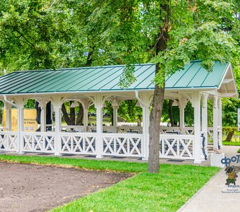 Шахматная беседка в Первомайском парке. город Курск