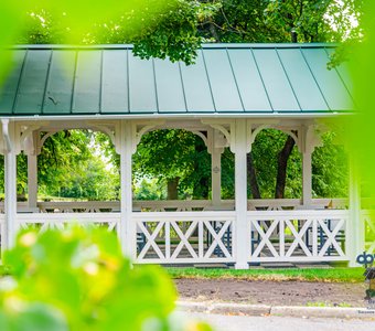 Шахматная беседка в Первомайском парке. город Курск
