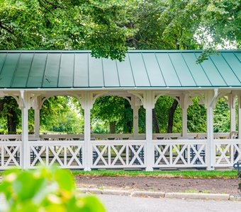 Шахматная беседка в Первомайском парке. город Курск