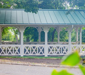 Шахматная беседка в Первомайском парке. город Курск