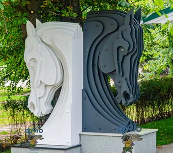 Шахматная беседка в Первомайском парке. город Курск