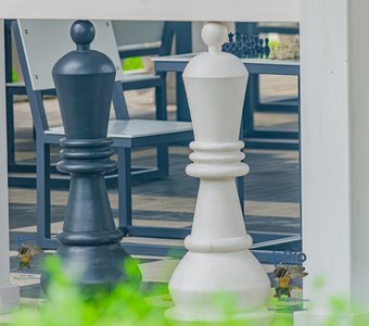 Шахматная беседка в Первомайском парке. город Курск