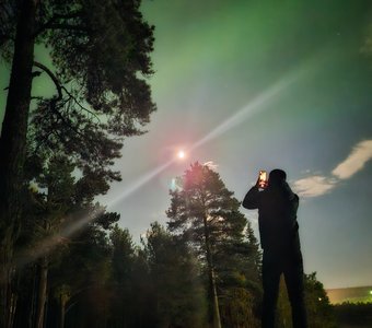 Северное сияние на Кольском полуострове