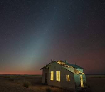 Зодиакальный свет над пустыней Намиб