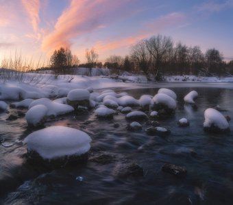 Вечер на зимнем перекате