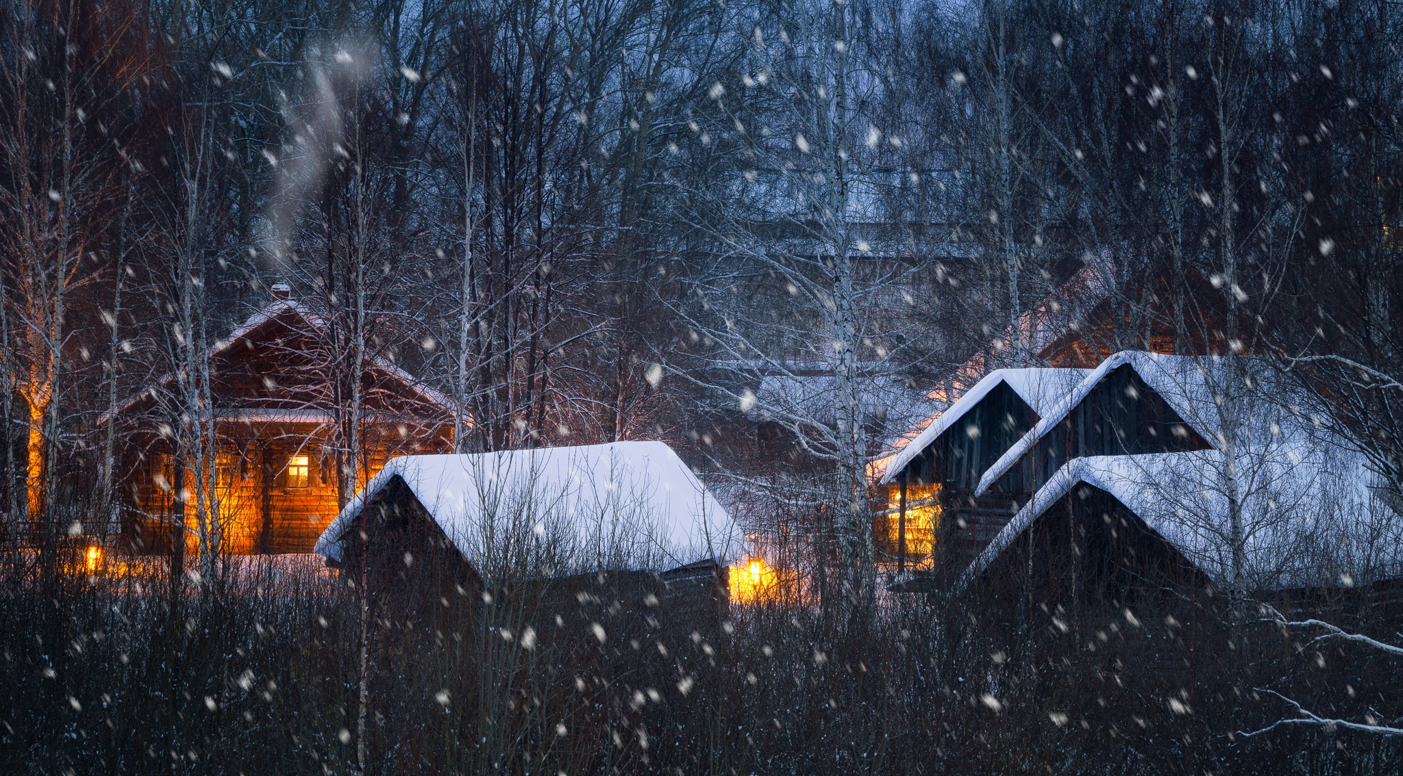 А снег всё падал