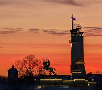 Январский закат в Великом Новгороде