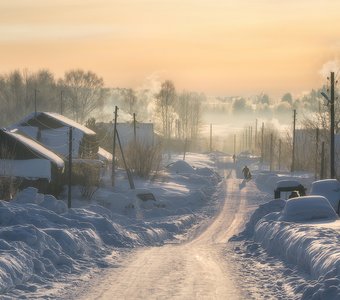 Морозное сельское утро