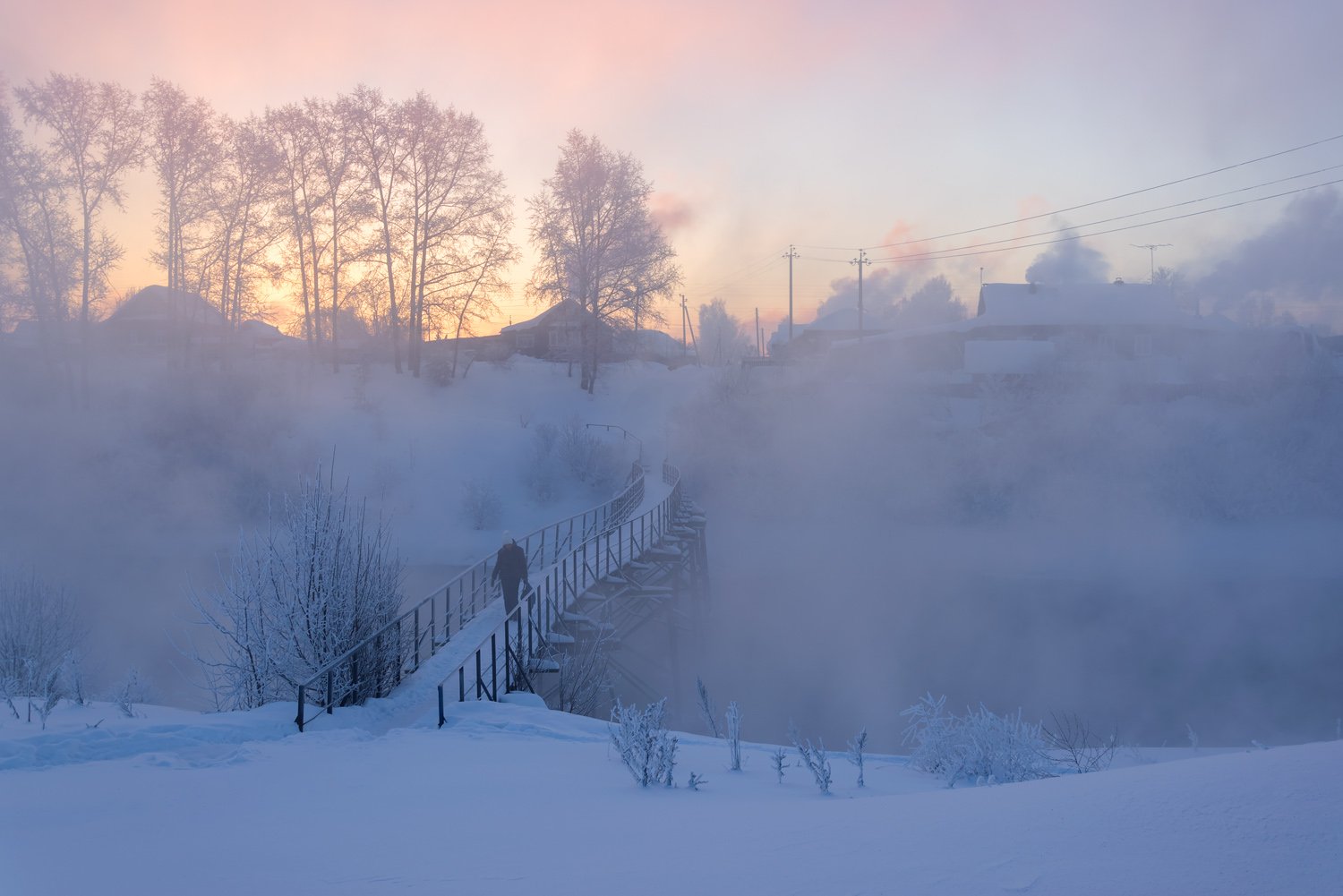 Морозное утро в провинциальном городке