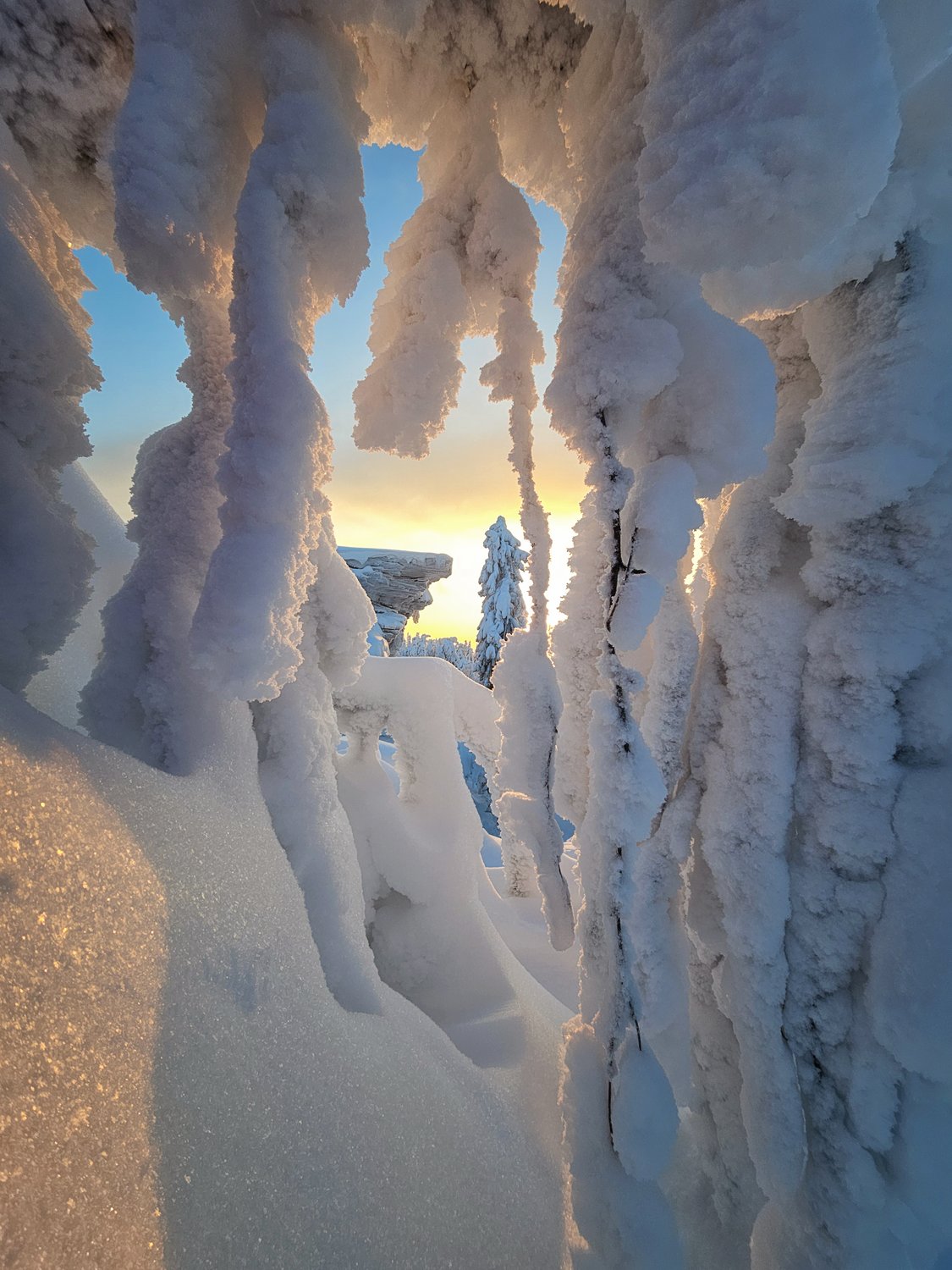В снежном окошке