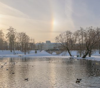 Радужное гало над Большим Гатчинским дворцом