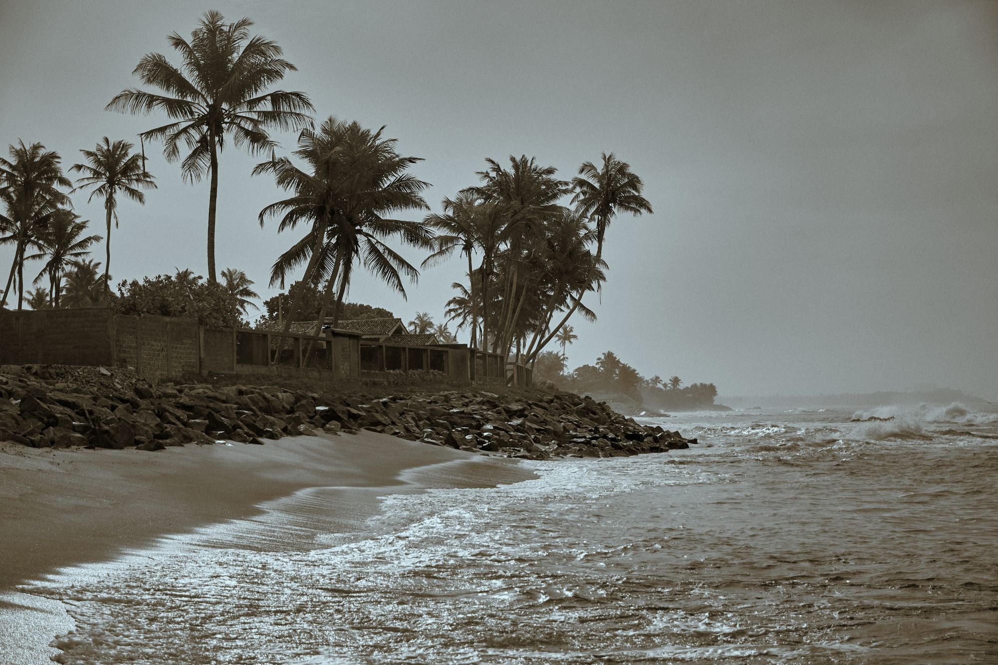 Берег океана, в тонировке