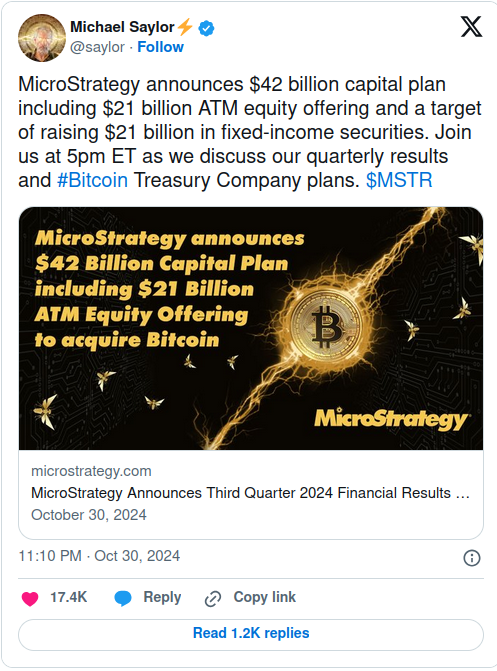 MicroStrategy Aims for $42B Bitcoin Boost: The 21/21 Plan Unveiled post image