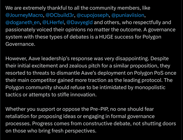 Polygon Community Rejects Proposal To Deploy Bridge Funds into Morpho post image