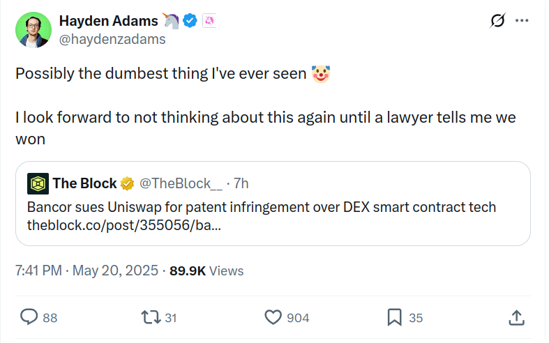 Bancor Sues Uniswap for Allegedly Stealing Core DeFi Technology post image