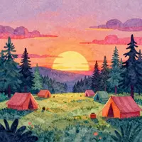 Illustrations d'été rétro