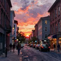 Cidade ao Pôr do Sol
