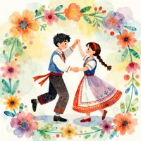 Ilustrações de danças folclóricas