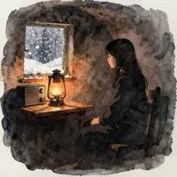 Aquarela garota solitária