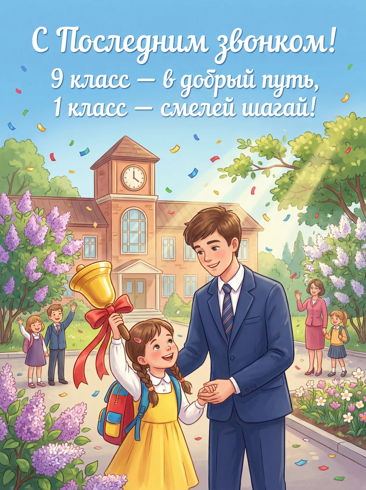 Последний звонок 9 класс и 1 класс