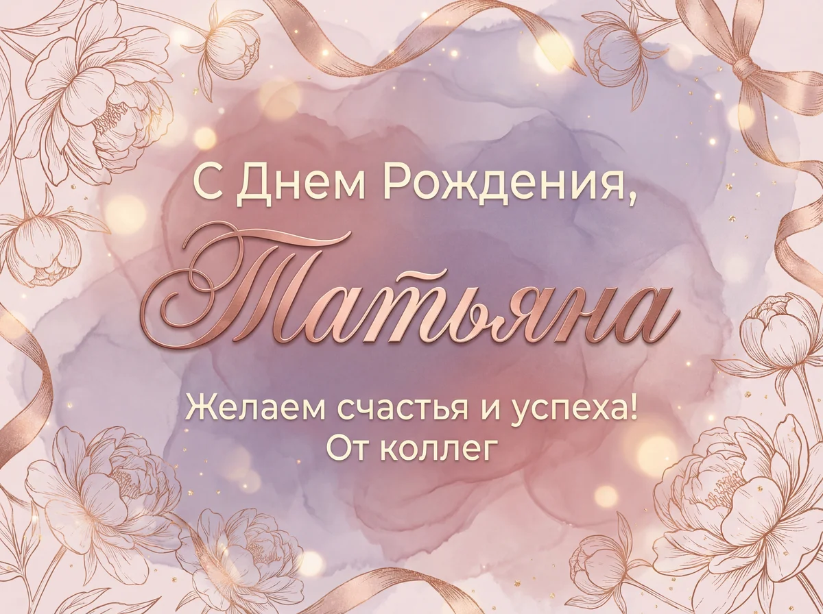 С Днем Рождения Татьяна 
От Коллег ПЭОТЭК-ФАЙБЕР