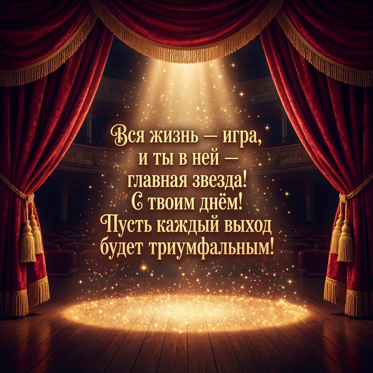 Театр. Сцена. Красные занавесы