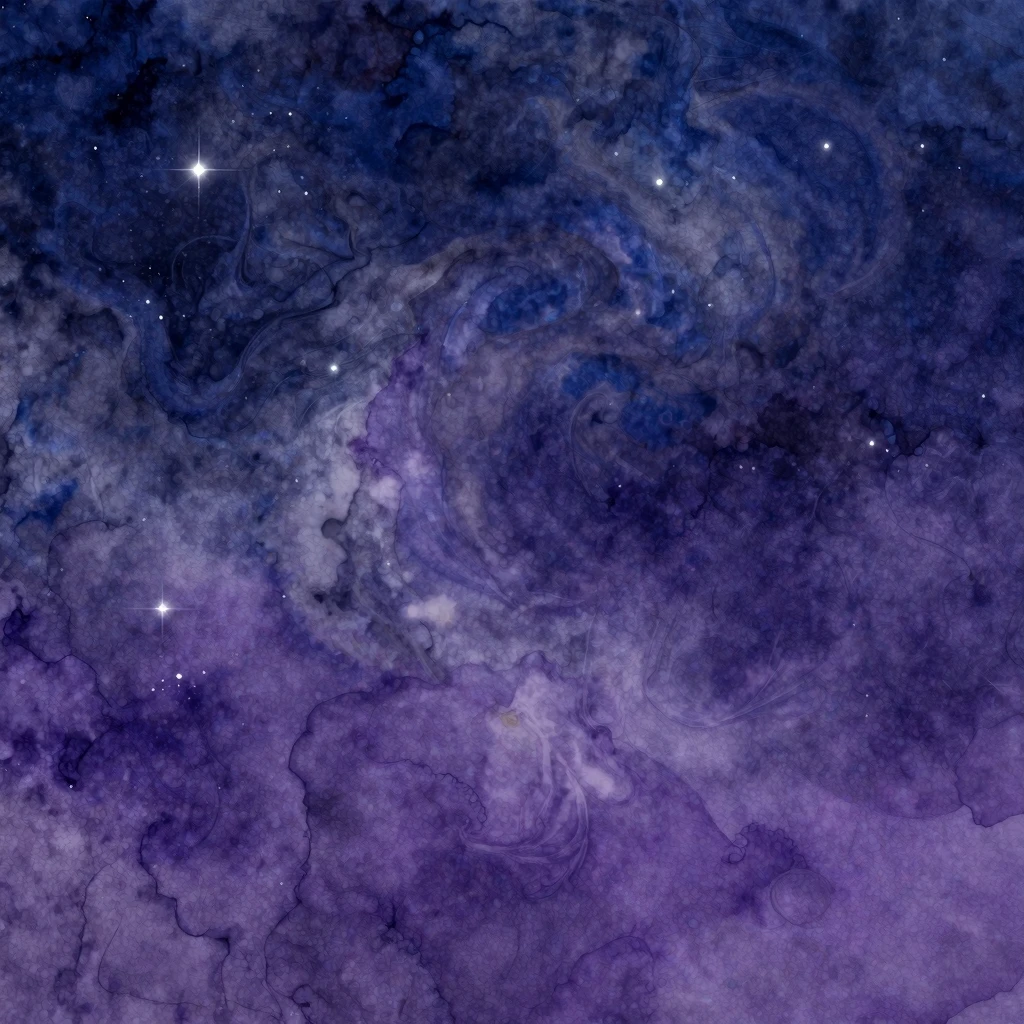 Abstract watercolor background of a cosmic night sky. Swirls...