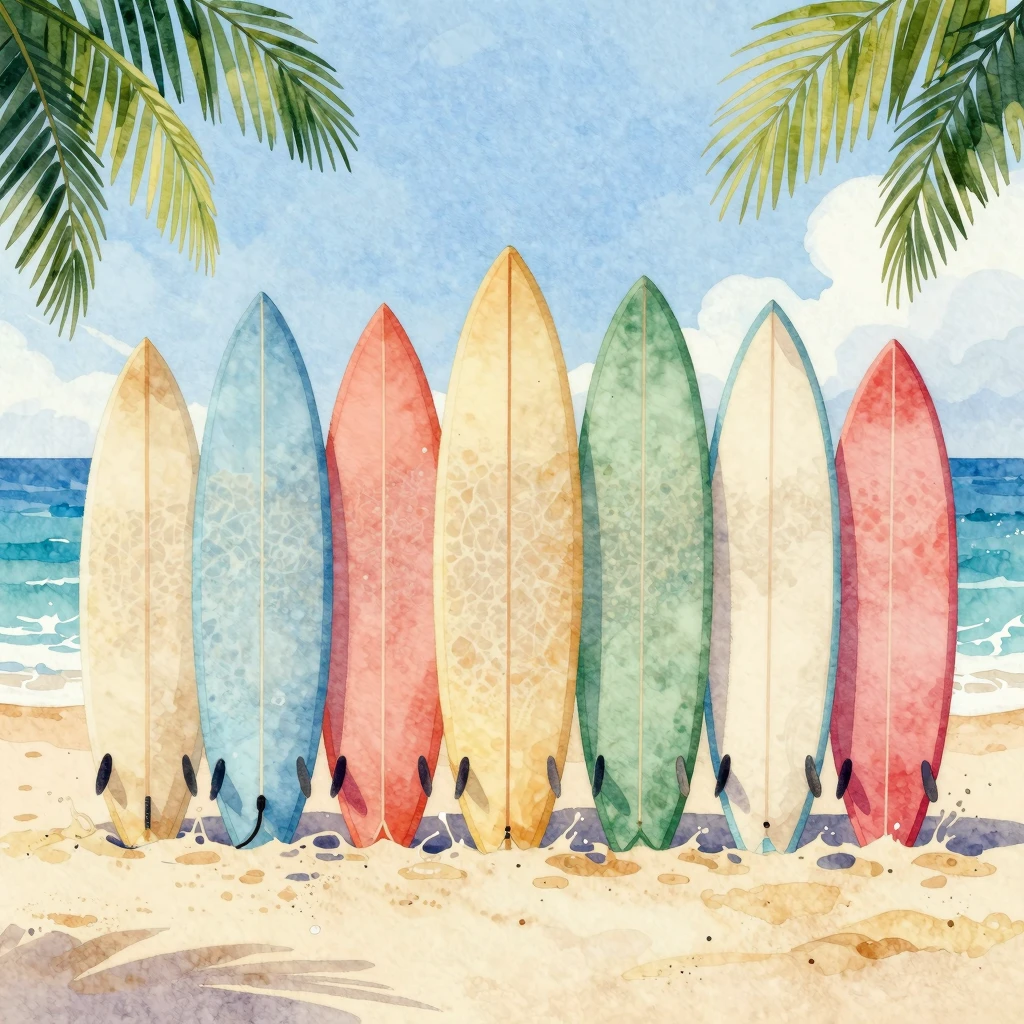 Watercolor style illustration highlighting a row of colorful...