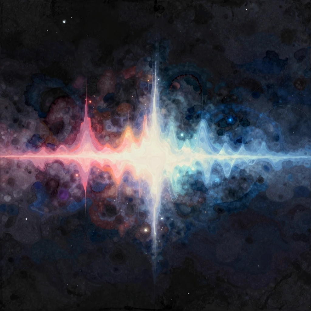 Abstract cosmic journey, deep space horizon, glowing progres...