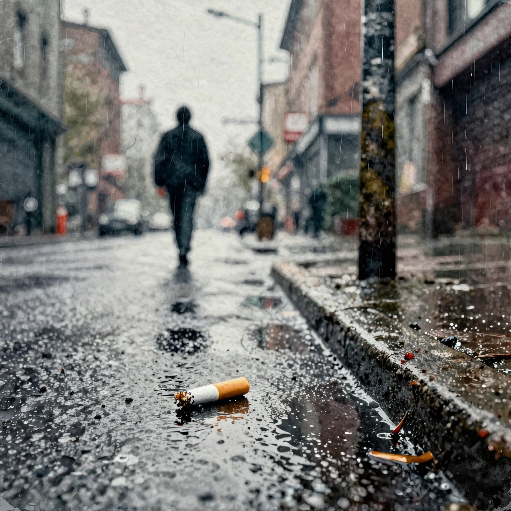 Vibrant watercolor painting of a punk rock album cover, feat...