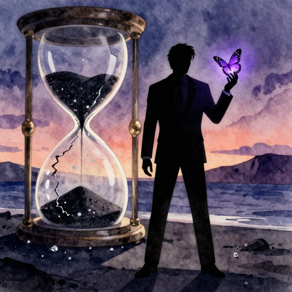 Vibrant watercolor style. Aesthetic noir art featuring a mys...