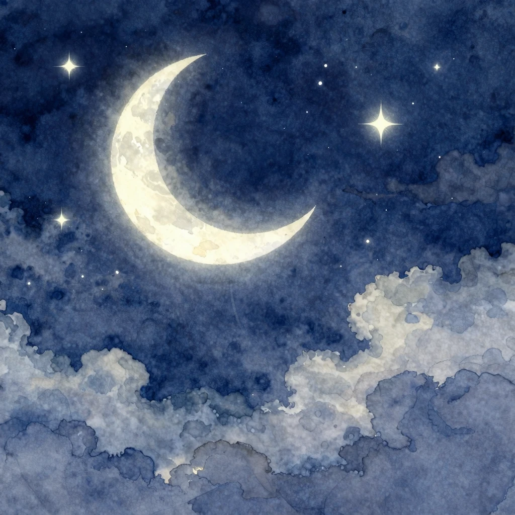 A dreamy night sky filled with soft, glowing stars and a lar...