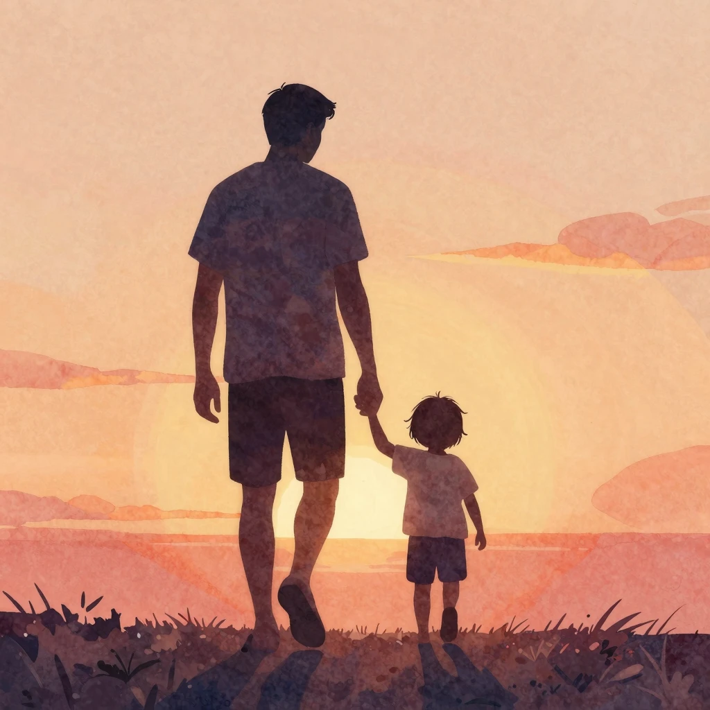 Minimalist artistic illustration in vibrant watercolor style...