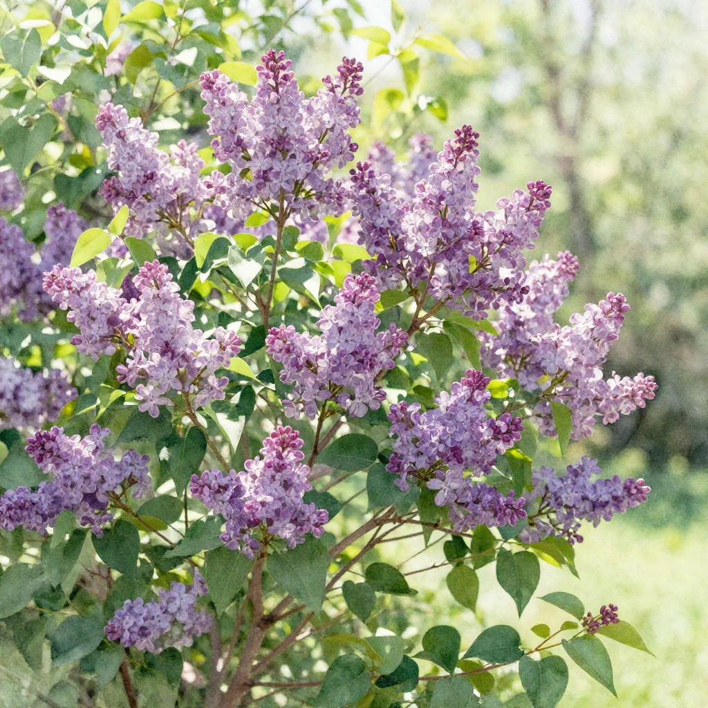 A vibrant watercolor painting of a lush spring garden, showc...