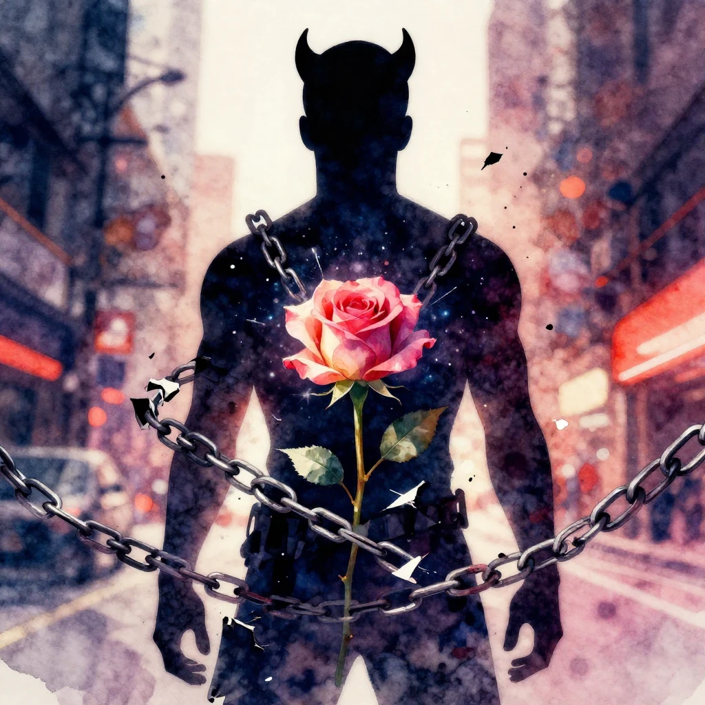 Vibrant watercolor style. Modern rap album cover aesthetic. ...