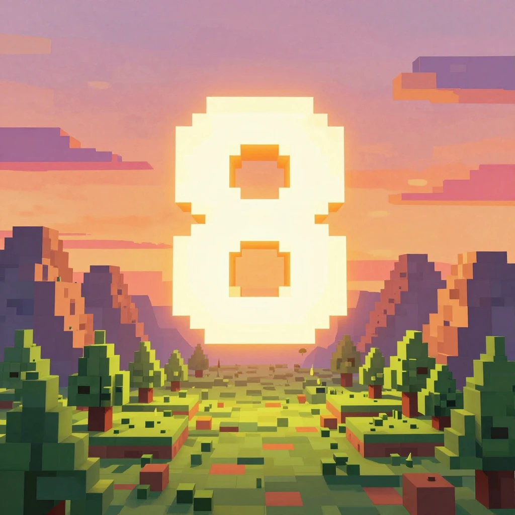 A vibrant voxel art landscape, blocky terrain with pixelated...