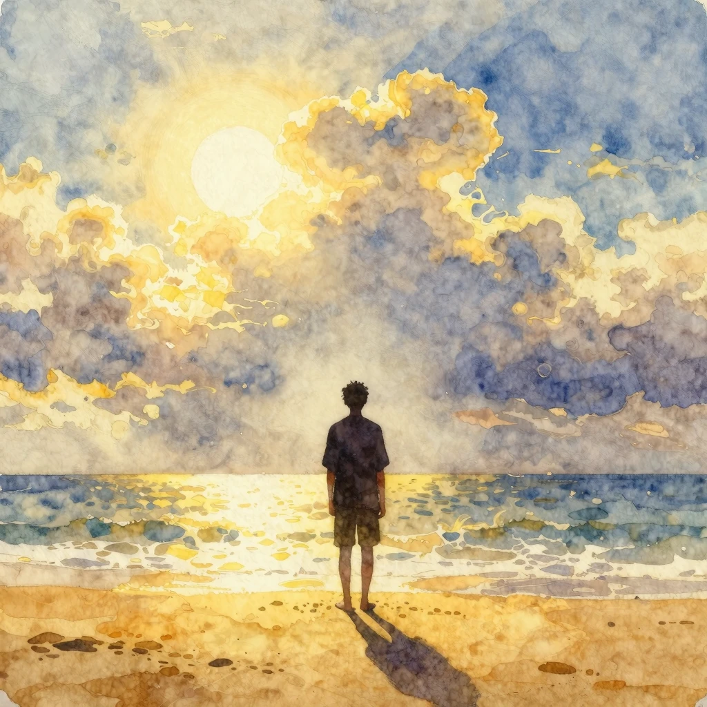 A watercolor painting in a classical art style, depicting a ...