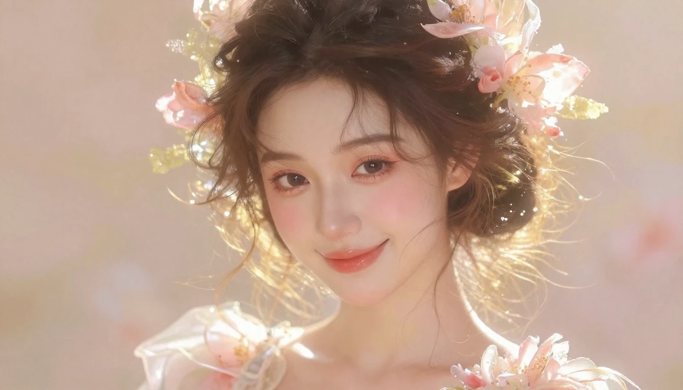 A romantic and artistic portrait of a beautiful woman, soft ...