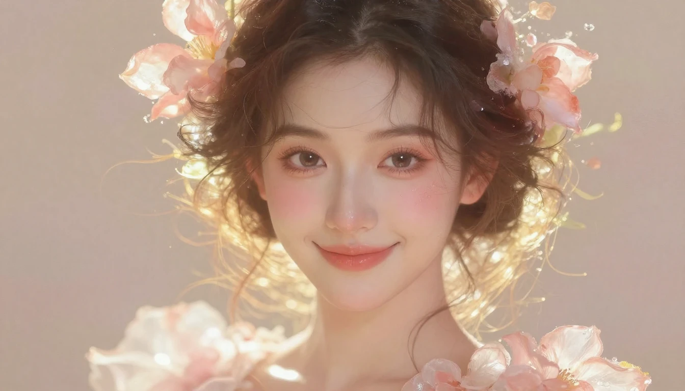 A romantic and artistic portrait of a beautiful woman, soft ...