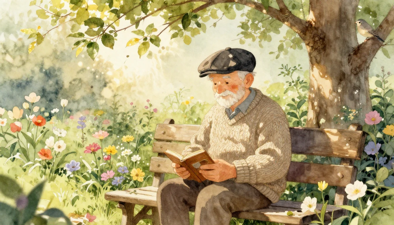 A heartwarming and cozy illustration in soft watercolor styl...
