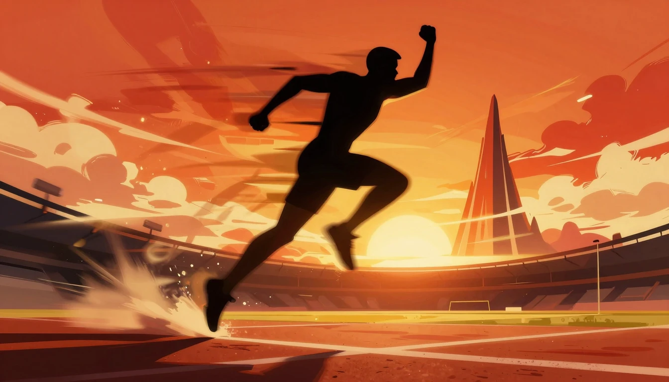 A dynamic, abstract digital art illustration conveying the e...